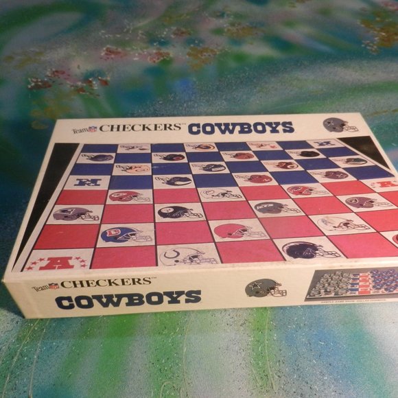 Vintage Games Vtg Dallas Cowboys Checkers Game Football Nfl Texas